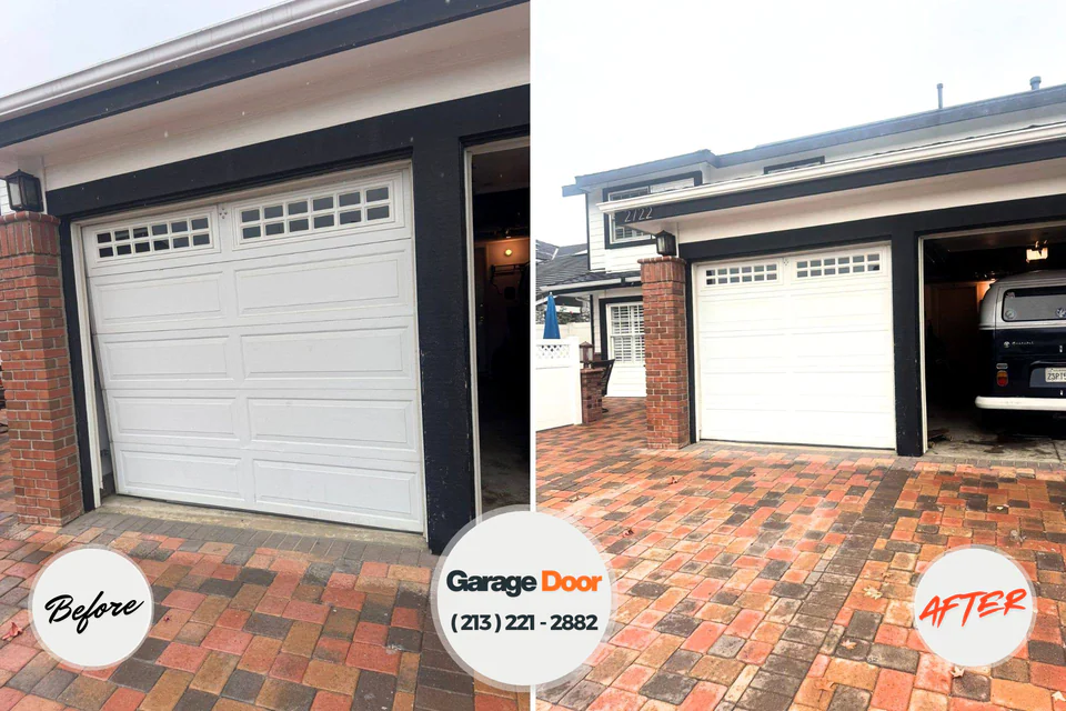 Before and after: garage door repair Parker, SD